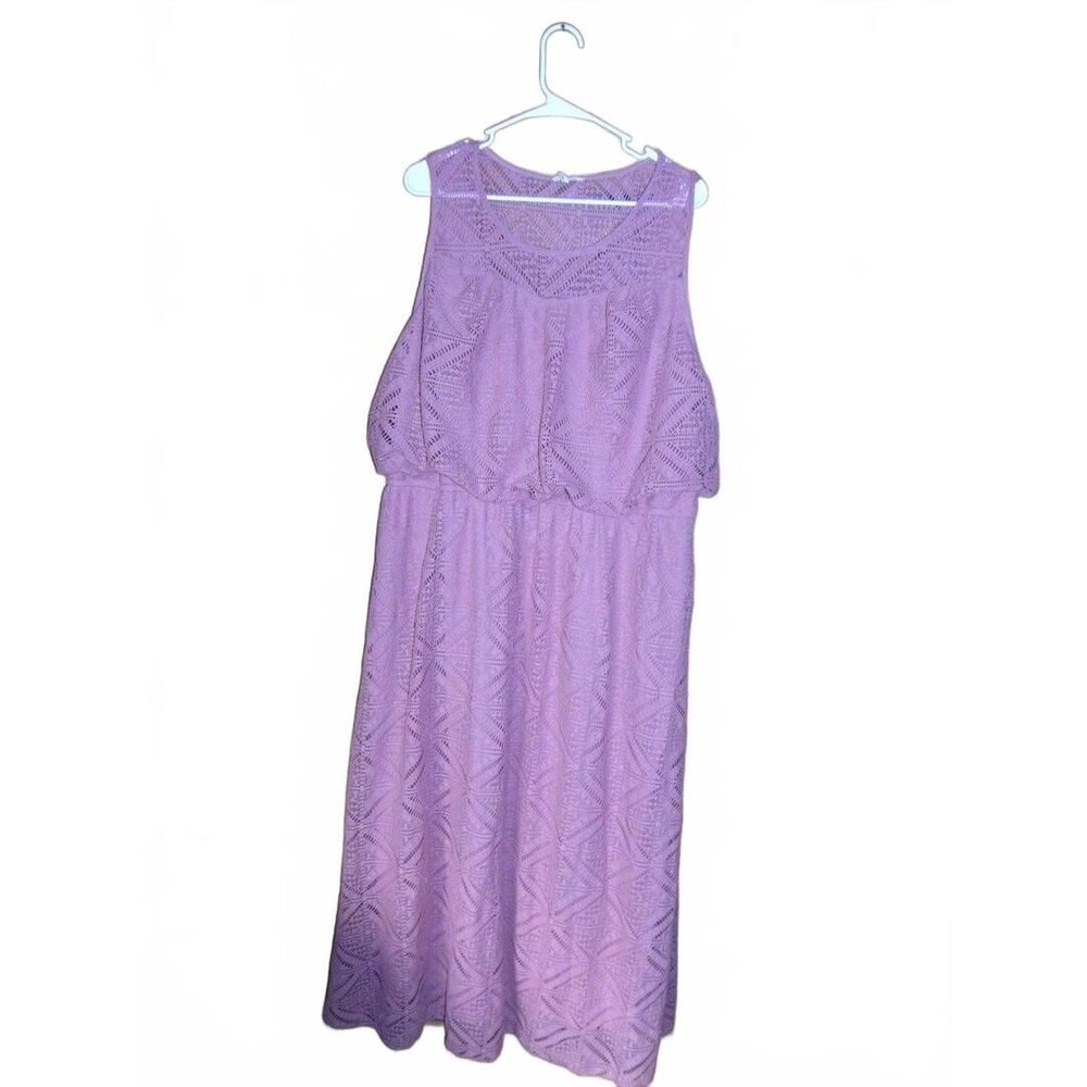 Womens 3X Dress Pink Layered Y2K Crochet Maxi Layered Cottagecore Boho
